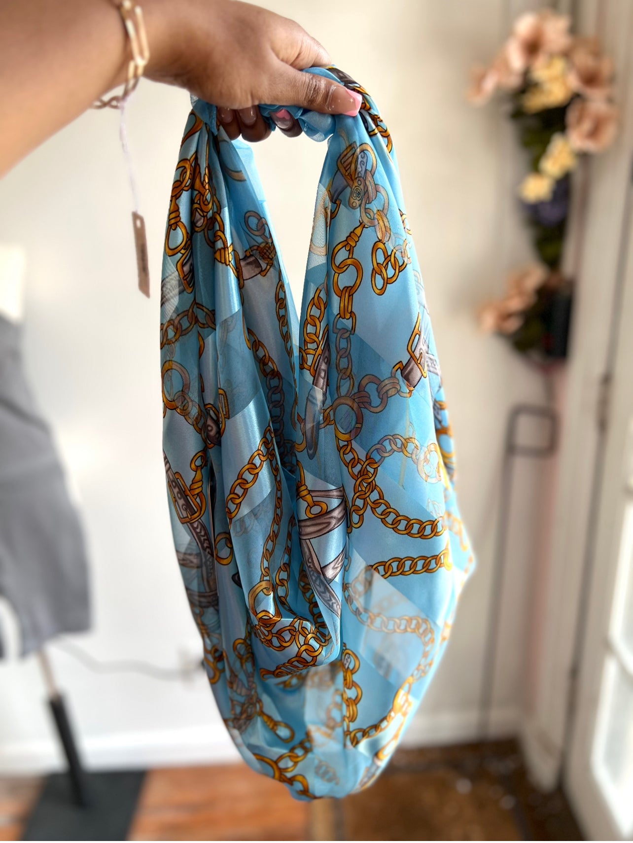 Silk scarf purse